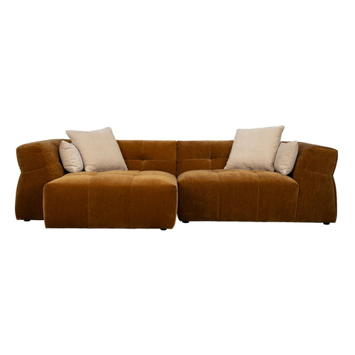 Dutchbone Hodge Bank met Chaise Longue Links Okergeel