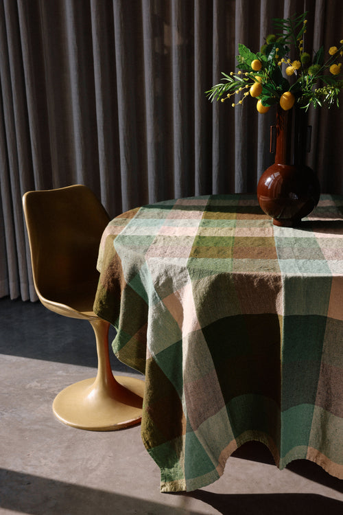 HKLIVING geruit tafelkleed Vida  – mint/olive - vtwonen shop