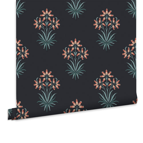 William Morris at Home Vliesbehang - Hyacinth Flower Midnight