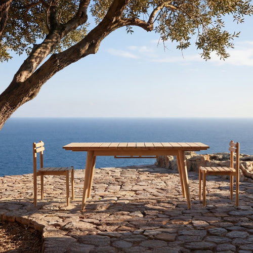 Tikamoon Uitschuifbare tuintafel in massief teak 4-6 pers. - Naturel