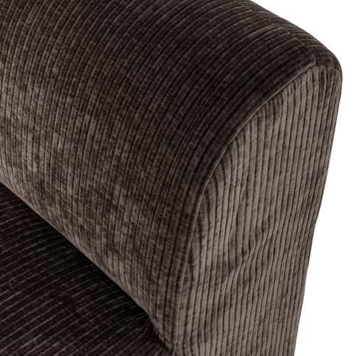 WOOOD eetbank 84 cm rugleuning Mojo Base - Rib - Bruin - 83x84x76