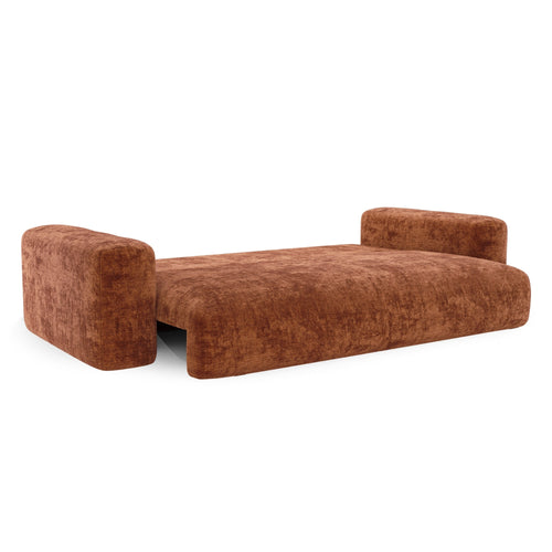 Premium Interiors - Slaapbank met opbergruimte LIOR - getextureerd fluweel terracotta 260cm