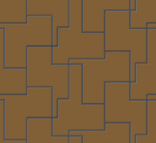 Masureel behang geometrische vormen bruin - 70 cm x 10.05 m - 630521