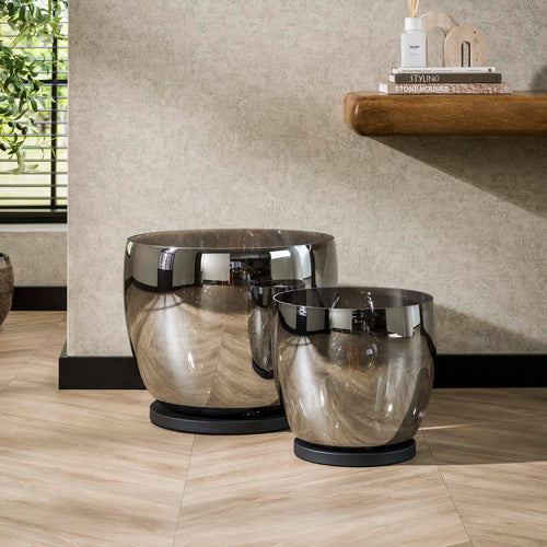 Giga Meubel Vloerlamp Up XL - Smoke Glas - 1-Lichts - 33x33x32cm