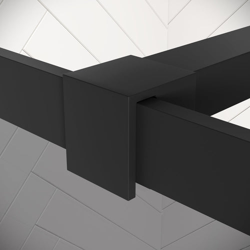 Badplaats Douchewand Essos 140 x 200 cm – Zwart – Inloopdouche 8 mm Rookglas