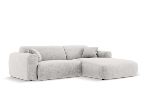 Cosmopolitan Design rechter hoekbank Nolio 4-zits, chenille, lichtgrijs - 170x235x72cm