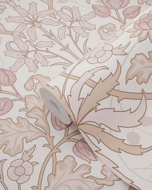 ESTAhome behang vintage bloemen in art nouveau stijl oudroze en beige - 50 x 900 cm - 131178 - vtwonen shop
