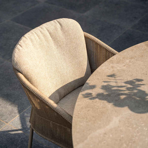 Taste by 4 Seasons tuinset Florence 5-delig - Prado tuintafel Ø130 cm - ceramic sabbia latte