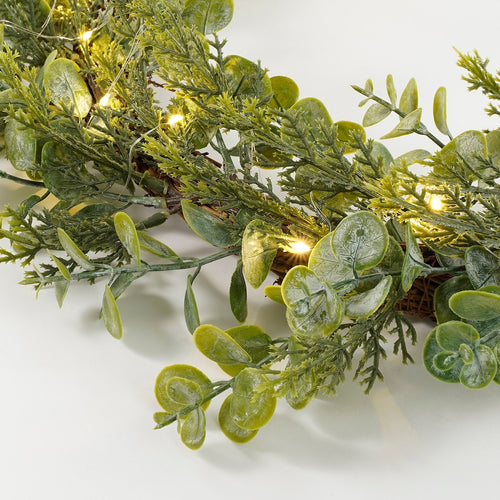 House of Seasons Kerstkrans met LED Verlichting - Ø45 cm - Groen