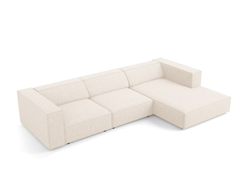 Cosmopolitan Design rechter hoekbank Arendal 4-zits, chenille, lichtbeige - 166x284x70cm