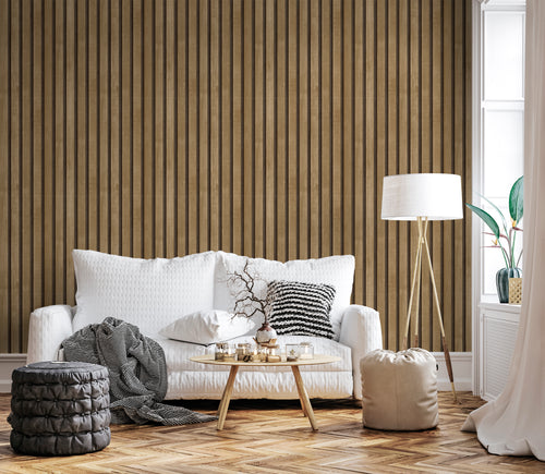 Sanders & Sanders behang houten wandpanelen 3d bruin - 53 cm x 10 m - 640048 - vtwonen shop
