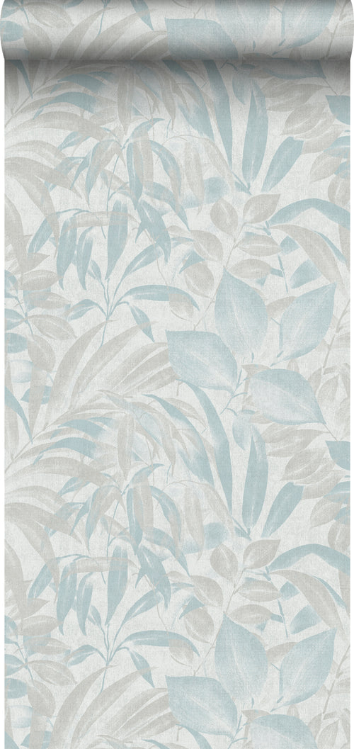 Sanders & Sanders behang bladeren vergrijsd blauw - 53 cm x 10 m - 640230