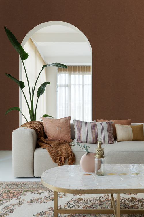 ESTAhome behang 3d golvende lijnen terracotta - 50 x 900 cm - 131368 - vtwonen shop