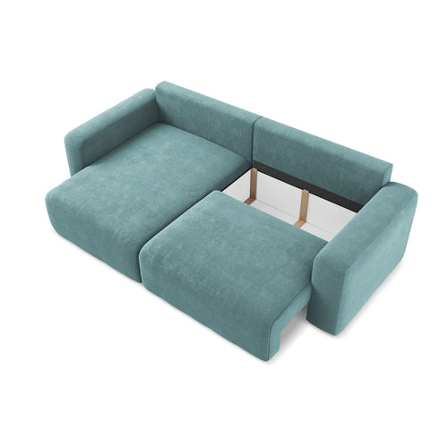 LaMiaSofa hoekbank links Ostia - chenille stof - jeans - 244x149x79
