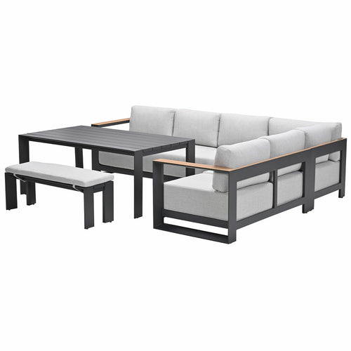 Garden Impressions lounge dining set Malakka valley sand - light teak look - 6-delig - vtwonen shop