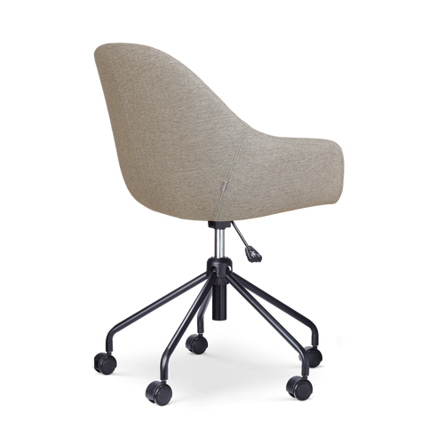 Nolon Nout-Mae Bureaustoel Warm Grijs - Armleuning - Zwart Onderstel - vtwonen shop