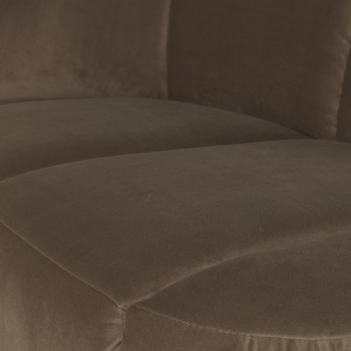 WOOOD 2-zits bankje links Mojo - Velvet - Taupe - 73x112x77