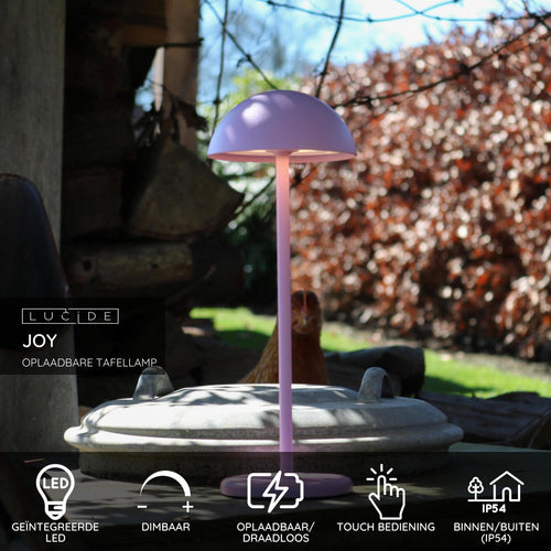 Lucide tafellamp JOY - Geïntegreerde LED - Roze - vtwonen shop