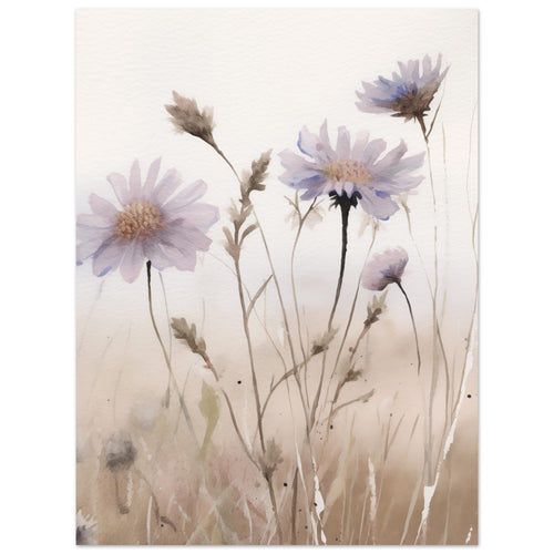 Artfulprints Poster Flower aquarel 1   - 30x40 cm - Taupe
