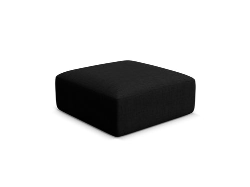 Cosmopolitan Design Poef Campi structurele stof zwart - 90x90x40cm