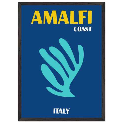 Artfulprints Poster met Lijst Italië - Amalfi   - 50x70 cm - Blauw