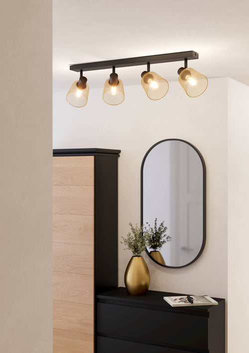 EGLO spot Coslada - e27 - 79 cm - zwart/goud - staal