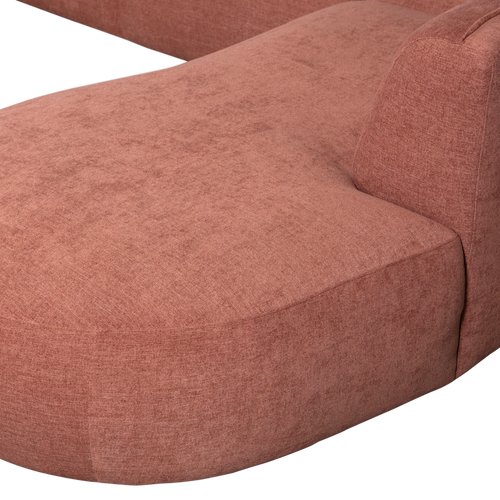 WOOOD bank rechts Polly - Polyester - Roze - 71x353x150/245