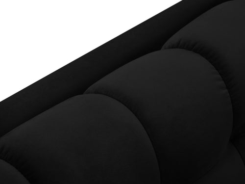 Cosmopolitan Design Panoramische bank Bali 7-zits, flueel, zwart - 185x383x75cm