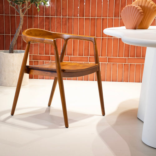 DÉJA Living Eetkamerstoel Liva - Walnoot Hout - Set van 2