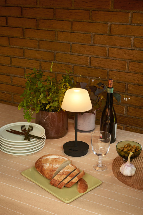 Hübsch draagbare lamp Salon - glas/ijzer - Ø15xh31cm, g9 - vtwonen shop