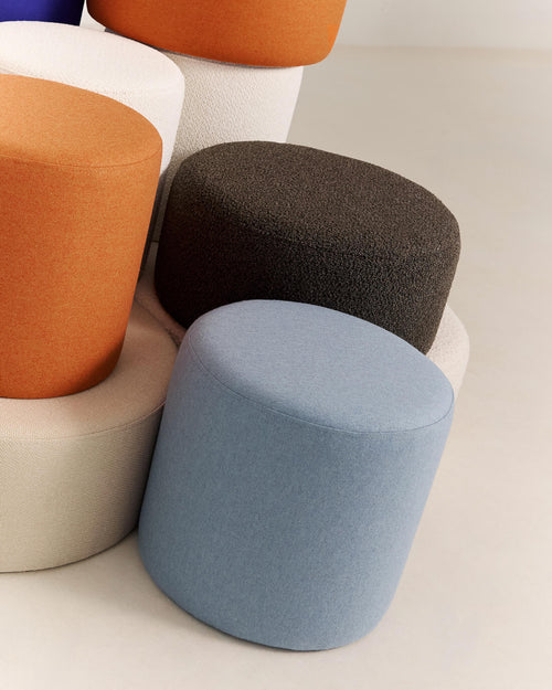 noo.ma Folk Pouf Wide - Baby Blue Wool
