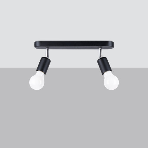 Sollux Lighting Plafondlamp FORNES 2 zwart - 33x6x13,5cm