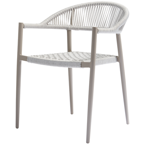 WOOOD tuinstoel Yellow - Touw/Aluminium - Lichtgrijs - Set van 2 - vtwonen shop