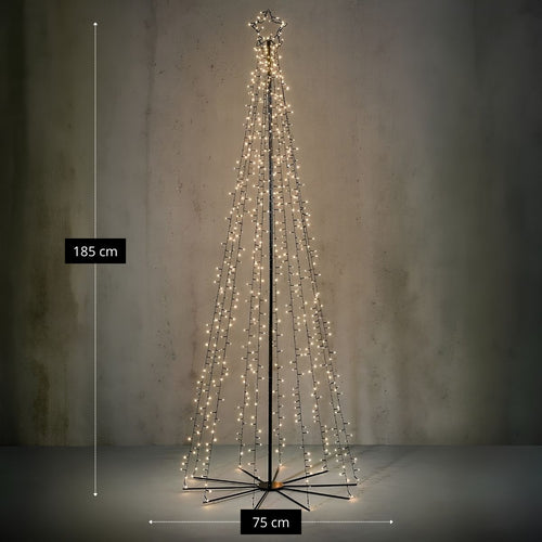 Luca Lighting Kerstboom met Verlichting - Kerstversiering met 560 LED's en Afstandsbediening - Kerstboom met LED en Timer- en Dimfunctie - H185 x D75