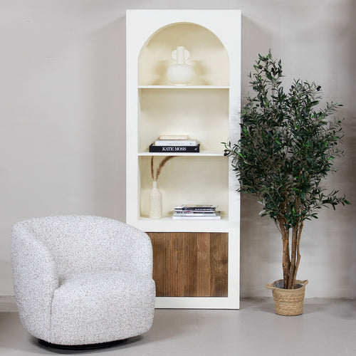 Giga Meubel Vakkenkast Miné - Beton Ciré - Beige - 80x38x210cm - vtwonen shop