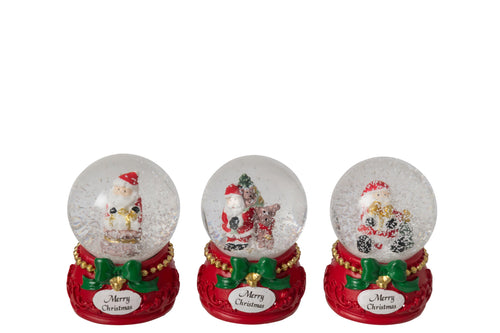 J-Line waterbal Kertsman - polyresin - groen/rood - small - 3 stuks