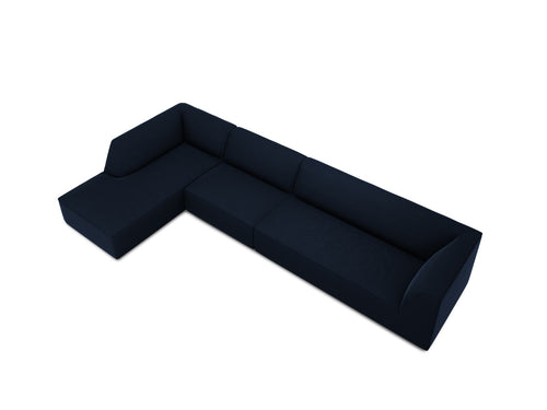 Micadoni linker hoekbank Ruby 5-zits, flueel, koningsblauw - 180x366x69cm