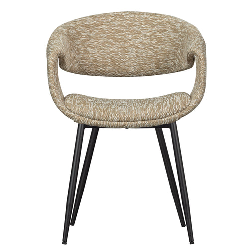 WOOOD eetkamerstoelen met metalen zwarte poot Yossi - Zand - Set van 2