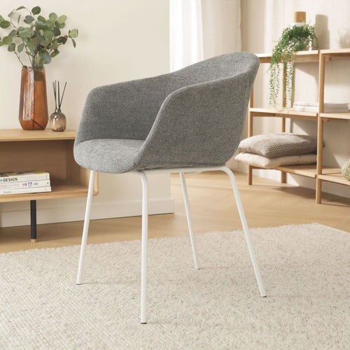 Nolon Nora-Otis Eetkamerstoel Donkergrijs - met Armleuning - Wit - vtwonen shop