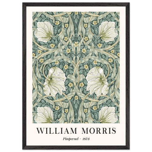 Artfulprints Poster met Lijst William Morris - Pimpernel 1876   - 50x70 cm - Groen