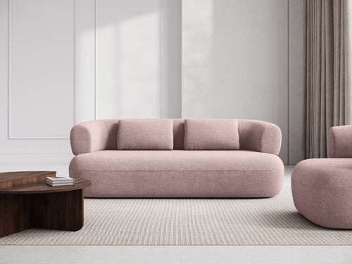 Micadoni Bank Jenny 3-zits, boucle, poederroze - 90x178x73cm