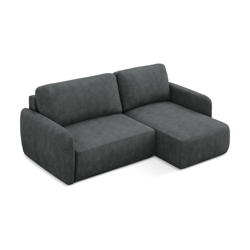 LaMiaSofa hoekbank rechts Corle - chenille stof - donkergrijs - 207x148x86
