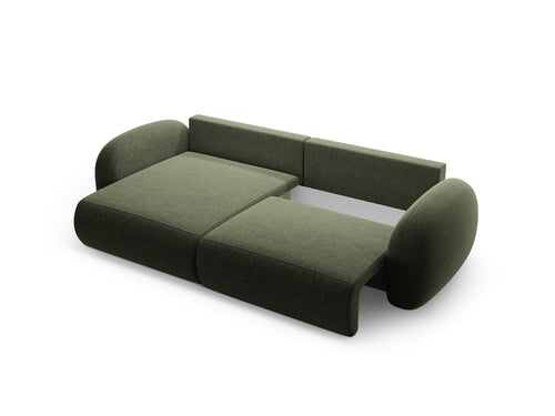 Cosmopolitan Design Omkeerbare converteerbare hoekbank met opbergdoos Tonale 4-zits, chenille groente - 149x262x88cm