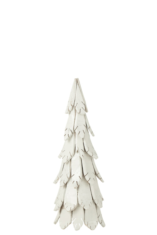J-Line decoratie Kerstboom stukken - hout - wit - medium - vtwonen shop