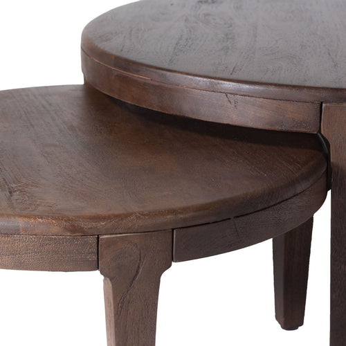 Giga Meubel Salontafel Mio - Rond - Acaciahout - Set van 2 - vtwonen shop