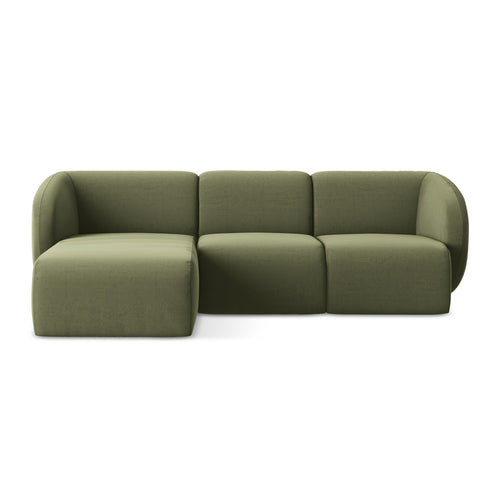 LaMiaSofa hoekbank links Cervo - velours - olijf - 248x166x80