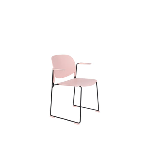 Housecraft Living Stacks Stapelbare Eetkamerstoelen met armleuning Roze - Set van 4 - vtwonen shop