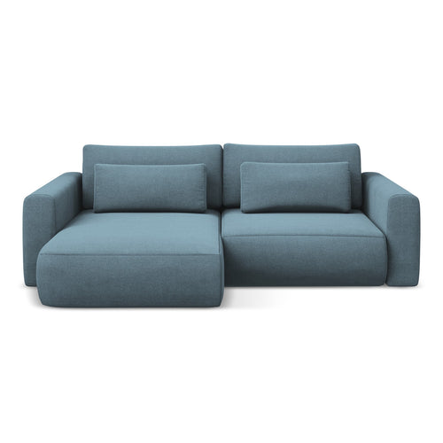LaMiaSofa hoekbank links Perugia - textuurstof - lichtblauw - 240x149x82