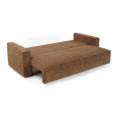 Premium Interiors - Slaapbank met opbergruimte  - stof met tweed-effect karamel 254cm