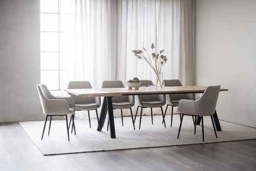 Rowico Home Reily Eetkamerstoel Beige - Armleuning - Set Van 2